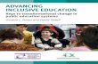 ADVANCING INCLUSIVE EDUCATION - INCLUSION INTERNATIONAL · a framework for transforming public educational systems so as to provide inclusive education for all. Published in May 2017,