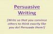 Persuasive Writing Essay-PowerPoint€¦ · Directions for Writing: Write an essay for your LA teacher explaining your point of view concerning the new homework idea that the 6th