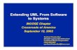 Extending UML From Software to Systemssyseng.omg.org/Extending_UML_from_SW_To_Systems... · Special Interest Group (SE DSIG) • Support development of . UML for Systems Engineering,