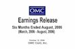 October 12, 2006 OMC Card, Inc. · CRM alliances achieve Win-win-win results (1) Launch co-branded cards ... Mobile application Cards business Debit cards Account-holder confirmation,