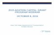 2015 Aviation Capital Program Webinar-Final.PROGRAM WEBINAR OCTOBER 8, 2015 New York State Department of Transportation Aviation Bureau 2 HOUSEKEEPING Webinar Will Be Recorded Webinar
