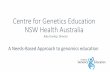 Centre for Genetics Education NSW Health Australia€¦ · •Good news: Development of a National Genomic Strategy Framework just commenced. Centre’s Strategy for NSW •Program