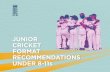 JUNIOR CRICKET FORMAT RECOMMENDATIONS UNDER 8-11s Junior... · Once the 12 overs are complete and all three pairs have batted, the innings is over • Format: Pairs cricket • Players: