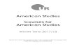 American Studies Courses for American Studies · 2 Sprechstunden Wintersemester 2017/18 Name Sprech-zeit Raum PT Tel.: 943- Name Sprech-zeit Raum PT Tel.: 943- AUFLITSCH, Dr. Susanne