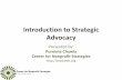 Introduction to Strategic Advocacy€¦ · •Target audiences—those who make the decisions (corporations, legislators, government agencies) •Influencers—those who can influence