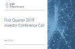 First Quarter 2019 Investor Conference Call · Q1 2019 Earnings Summary. 11 ($ in millions, except. per share data) Q1 2019. Q1 2018. Net income . $0.3. $2.6. Earnings per share–
