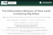 The Deformation Behavior of Rare-earth Containing Mg Alloys · 2014. 5. 14.  · The Deformation Behavior of Rare-earth Containing Mg Alloys Ajith Chakkedath 1, C.J. Boehlert1,2,