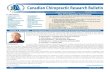 Canadian Chiropractic Research Bulletin · Canadian Chiropractic Research Bulletin Bulletin #20 December 2011 Chair’s Message – Leveraging relationships and leveraging infrastructure!