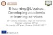 E-learning@Upatras: Developing academic University of ...gsia.tums.ac.ir/Images/Download/18583/Developing_Academic_E-learni… · E-learning@Upatras: Developing academic e-learning