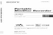 Portable MiniDisc Recorder · 2018. 11. 15. · MiniDisc Recorder 사용 설명서 레코더 작동 _____ 소프트웨어 작동 _____ 11 페이지 80 페이지 ˘WALKMANˇ은 Sony