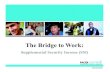 The Bridge to Work€¦ · 4 Bridge to Work Overview of Training Planning.for.the.future,.including.future.employment,.for.youth.with. disabilities.during.the.transition.years.can.be.a