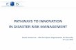 PATHWAYS TO INNOVATION IN DISASTER RISK ......•Technological hazards, according to the UN Office for Disaster Risk Reduction are those that originate from technological or industrial