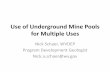 Use of Underground Mine Pools for Multiple Uses...Mine Pools are Both Liability and Resource •Mine pools and material damage •Mine pools and watershed analysis and inter-basin
