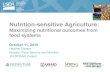 Nutrition-sensitive Agriculture · October 11, 2016 Nutrition-sensitive Agriculture: Maximizing nutritional outcomes from food systems. ... Global Nutrition Report (2016); John Hoddinott,