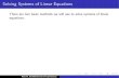Solving Systems of Linear Equationsstein/math105/Slides/math105-04slides.pdf · Solving Systems of Linear Equations There are two basic methods we will use to solve systems of linear