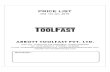 ABBOTT TOOLFAST PVT. LTD. - Chand Company · 1 PRICE LIST ABBOTT TOOLFAST PVT. LTD. PLOT NO. 16 SECTOR-27A FARIDABAD 121002 HARYANA TEL. 0129-4042237, 4133981, 4133982 E-mail: toolfast@toolfastclamps.com,