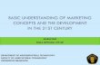 BASIC UNDERSTANDING OF MARKETING CONCEPTS AND THE ... · Basic understanding of marketing and its development in the 21st century Marketing Concept and it application in industry