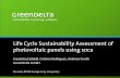 Life Cycle Sustainability Assessment of photovoltaic ...F. Eisfeldt, C. Rodríguez, A. Ciroth: „LCSA of photovoltaic panels using soca“; SETAC Europe 2017; 10/05/2017 Conclusions: