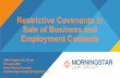 Restrictive Covenants in Sale of Business and Employment ... · Often, RCs prohibit conduct both during and after employment • Generally, RCs during employment are enforceable o