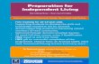 Preparation for Independent Living … · Preparation for Independent Living Recruiting Now—Year round intake Free training for 16-19 year olds Supporting students to develop the