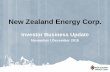 New Zealand Energy Corp.s1.q4cdn.com/113276123/files/doc_presentations/... · Investor Business Update November / December 2015 New Zealand Energy Corp. Cautionary Notes 2 ... Present
