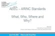 AEEC –ARINC Standards What, Who, Where and Why? · •Fiber Optics Subcommittee (FOS) ... •ARINC 687 –Onboard Secure WiFiNetwork Profile Standard •ARINC 848 –Media Independent