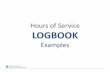 Hours of Service LOGBOOK - HOS ReporterThe logbook examples in this edition have been revised to comply with the Consolidated and Further Continuing Appropriations Act, 2015, which