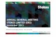 ANNUAL GENERAL MEETING STOKES LIMITED (SKS) ... Appliance Service £©Appliances, Parts & Service Business;