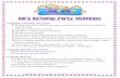 Kid’s Birthday Party Checklist - MyMaMaMeYa · MyMaMaMeYa&Kid’s&Birthday&Party&Checklist&5& Kid’s Birthday Party Checklist 2"DAYS"BEFORE"PARTY"!!Notify&neighbors&of&any&parking&issues.&&&