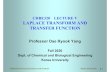 LAPLACE TRANSFORM AND TRANSFER FUNCTION · LAPLACE TRANSFORM AND TRANSFER FUNCTION Professor Dae Ryook Yang Fall 2020 ... CHBE320 Process Dynamics and Control Korea University 5-15