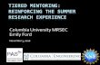 TIERED MENTORING: REINFORCING THE SUMMER RESEARCH … · 2017. 4. 28. · Mentoring Context Address retention rates, graduate employment rates, skill development, academic success