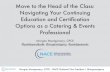 Move to the Head of the Class: Navigating Your Continuing ...€¦ · • CMP/CMP-HC - Certified Meeting Professional/Certified Meeting Professional - Healthcare • CSEP - Certified