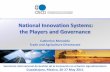 National Innovation Systems: the Players and Governance · 1. OECD relevant activities: general and agriculture-specific 2. OECD innovation strategy and governance of innovation systems