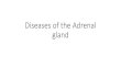 Diseases of the Adrenal gland...Diseases of the Adrenal gland •Adrenal insufficiency •Cushing disease vs syndrome •Pheochromocytoma •Hyperaldostronism ...