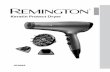 Keratin Protect Dryer - Remington, Europe · 1 Advanced ceramic grill infused with Keratin and Almond oil 2 3 heat settings 3 2 speed settings 4 Cool shot 5 7mm slim concentrator