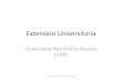 Extensión Universitaria · 2016. 5. 16. · Extensión Universitaria Universidad Nacional de Rosario (UNR) Lic. Ana Virginia Osella - SIPA 2015 1