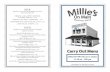 TakeOutMenu 5.5 x8.5 Book - Millie's on Main*MILLIE’S CLASSIC CHEESE BURGER | 13.99 8 oz ground sirloin steak burger char grilled to order, on a grilled brioche roll with lettuce,
