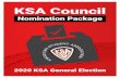 Nomination Package - kusa.ca · Attending KSA and KSA-related events Promoting KSA programs, services and initiatives Supporting the recruitment of KSA committee members (students-at-large).