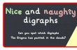 Nice and Naughty Display Banner - animaphonics.com€¦ · Nice and naughty digraphs Can you spot which digraphs The Enigma has painted in the clouds? Title: Nice and Naughty Display