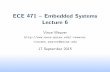 ECE 471 { Embedded Systems Lecture 6web.eece.maine.edu/~vweaver/classes/ece471_2015f/ece471_lec06.pdf · Register Manipulation mov, movs v1 move register mvn, mvns v1 move inverted