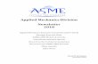 Applied Mechanics Division Newsletter 2018ASME Applied Mechanics Division Newsletter 2018 2 As was well articulated by the previous chair of AMD, Arun Shukla, in the previous newsletter,