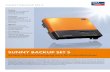 Sunny Backup Set S - Brockmann Solar GmbH · 2018. 5. 22. · Garantie Batterie (2 Jahre), Garantie AS-Box (5 Jahre) Zertifikate und Zulassungen Zubehör Batterieleitungen / DC-Verteiler