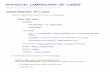 PHYSICAL LIMNOLOGY OF LAKES - Faculty Webfacultyweb.kennesaw.edu/jdirnber/docs/PHYSICAL PROPERTIES... · 2017. 12. 20. · PHYSICAL LIMNOLOGY OF LAKES (Disclaimer: these are lecture