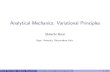 Analytical Mechanics: Variational hirai/edu/2020/analytical...¢  2020. 10. 19.¢  Statics Variation principle