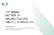 TOP DOWN. BOTTOM UP. DRIVING CULTURE CHANGE THROUGH …€¦ · BOTTOM UP RG •On the ground, implementing RG policies •Many opportunities to promote RG during daily customer interactions