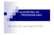 ALGORİTMA VE PROGRAMLAMA - Teknotrik...20.10.2010 Algoritma ve Programlama 2 Dersin İçeriği Temel Kavramlar ve Tanımlar Problem Çözme ve Algoritmalar Sözde Kod ve Akış Diyagramı
