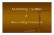 Accounting Equation PowerPoint.ppt · 2016. 2. 21. · 12 Accounting Concepts 11.. Entity Entity ––Accounting records are kept for Accounting records are kept for entities and