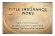 TITLE INSURANCE WOES - CTIC...TITLE INSURANCE WOES Nancy Short Ferguson Sr. State Counsel, Underwriting Chicago Title Insurance Company