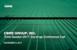 CBRE GROUP, INC.CBRE 2 CBRE GROUP, INC. | Q3 2017 EARNINGS CONFERENCE CALL FORWARD-LOOKING STATEMENTS This presentation contains statements that are forward looking within the meaning