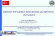 ENERGY EFFICIENCY INDICATORS and METRICS IN TURKEY...Indicators –Spesific energy consumption in cement and Iron and steel industry –Energy Efficiency Index for industry, building